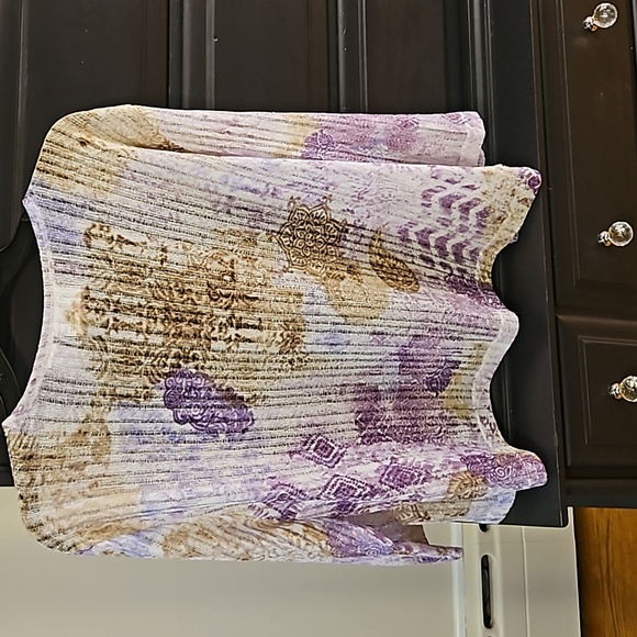 Alfred Dunner knit thin cardigan Cream With Purple & Gold XLarge Petite - Picture 3 of 3